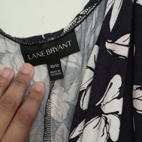 Lane Bryant Navy Blue and White Floral Dress - Picture 3 of 3